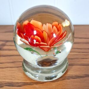 Glass Paperweight Murano Style 3” High